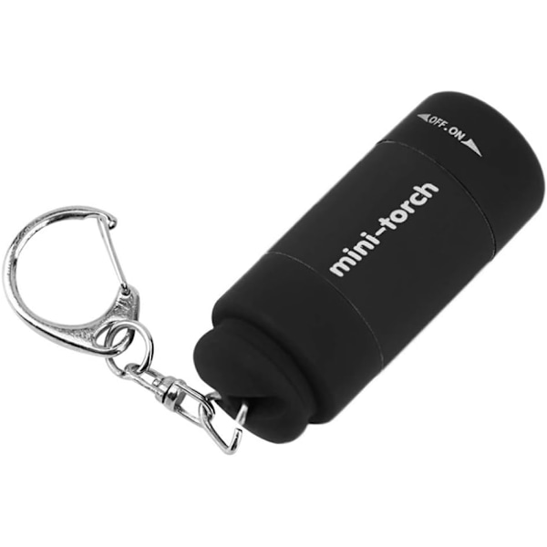 Mini USB-oppladbar lommelykt med nøkkelring