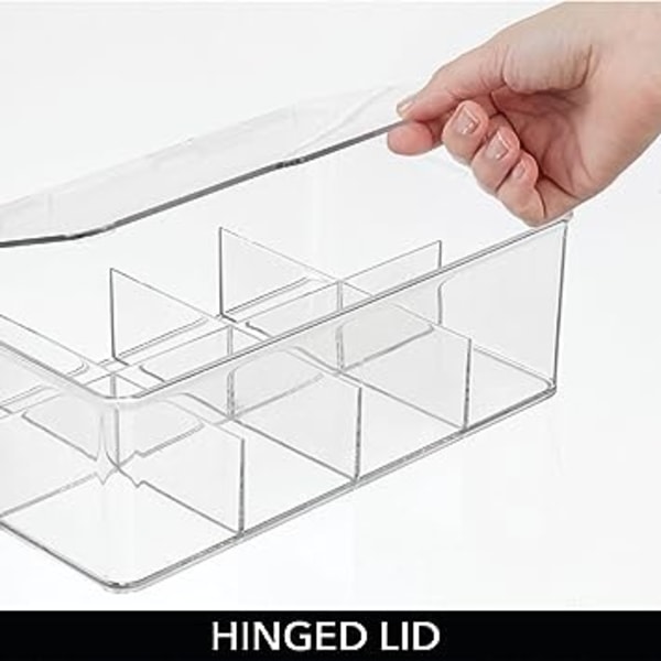 transparent telåda med 8 fack - förvaringslåda med plasti