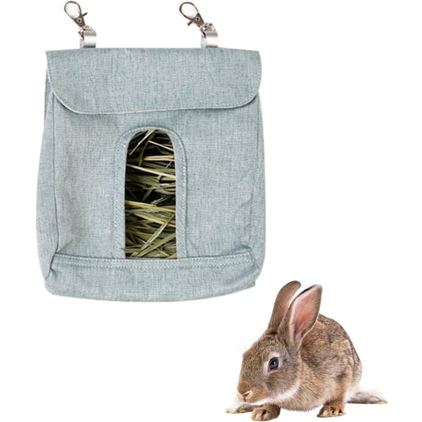 Blå M, hengende høypose, høypose med svingkrok, kaninhøypose