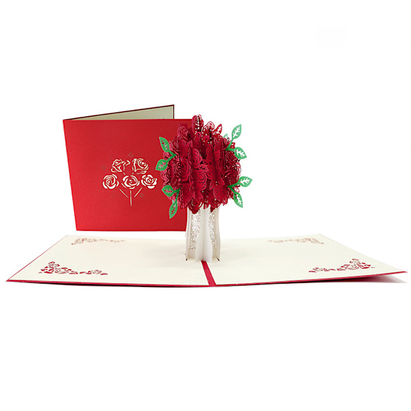 Kort til Valentinsdag, bursdagskort for elskere, 3D Pop Up Gre