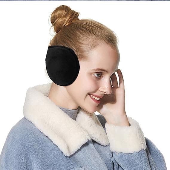 Svart, ørevarmere for menn og kvinner - Klassisk ull unisex vintervarmer