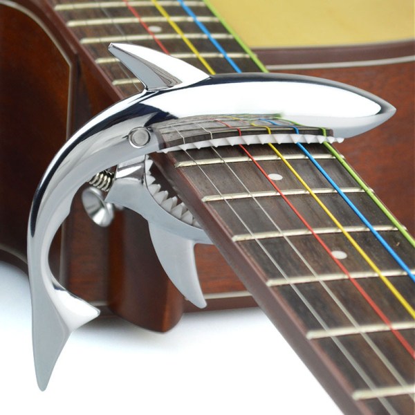 Zink Alloy Gitarr Capo Shark Capo för Akustisk och Elektrisk Gitarr