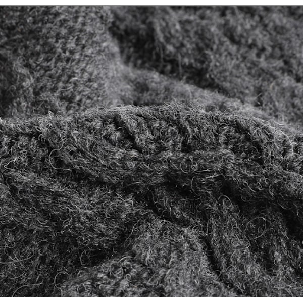 Herre sorte cashmere handsker med tyndt for og kabeldesign, pl