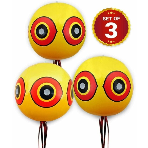 3-pack gula skadedjursballonger - duva- och fågelavvisande - repellerar