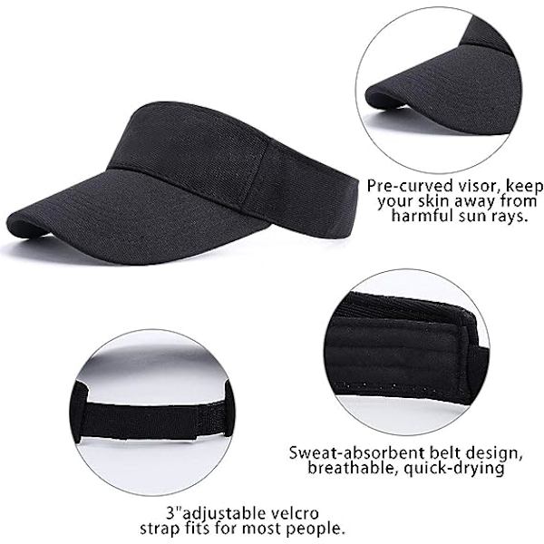 Visor Cap Dame - Golf Cap, Visors Sol Cap Justerbar Mænd Sport H