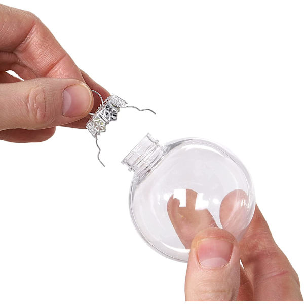 15 Transparenta julgranskulor att fylla och dekorera (6 cm) - Perso