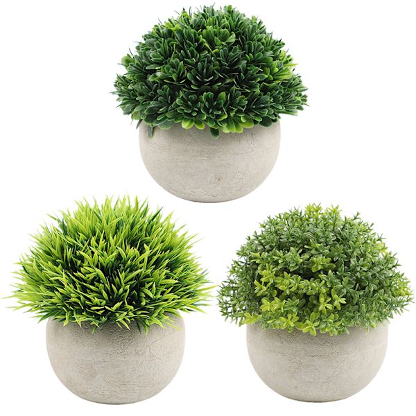 3 små kunstige planter i innendørs og utendørs kunstig blomst