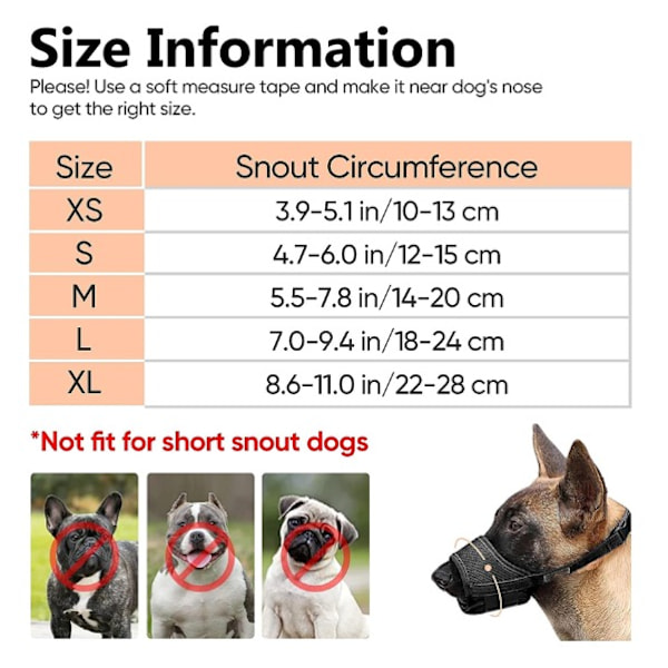 （S, Sort）， Hundemundkurv Justerbar Blød Nylon Hundemundkurv, Anti Bar