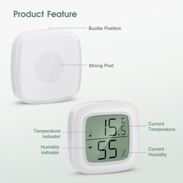 Hemtermometer 3 stycken Mini LCD Bärbar inomhus hygrometer