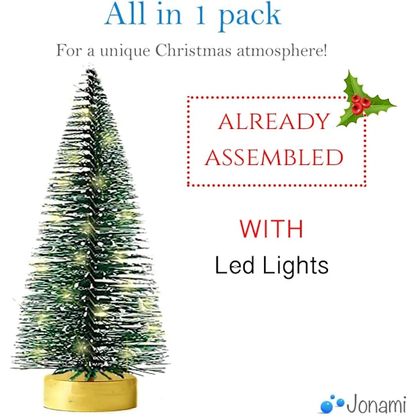 Miniatyr Konstgjord Julgran 25cm LED Grön Julgran Smal