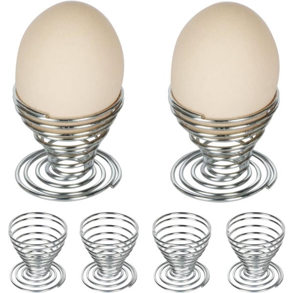 6 x Spiral Egg Cups i rustfritt stål