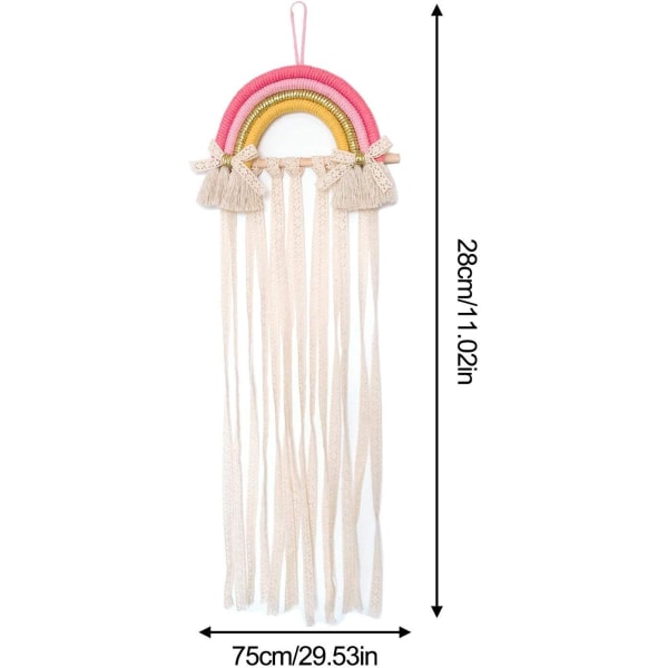 Regnbue Makrame Vægophæng Gobelin til Børneværelse Dekoration, Regnbue