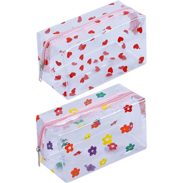 2 st 18×10×9cm Transparent sminkväska, Vattentät brevpapper