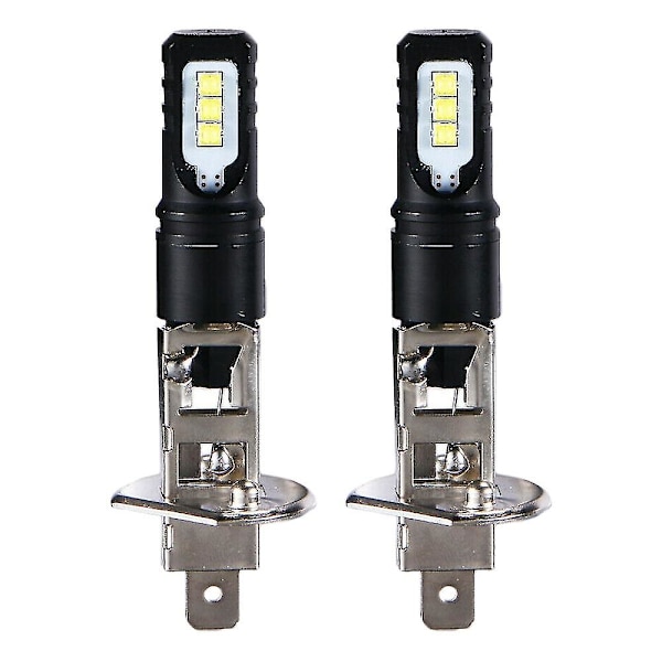 2x H1 6000k Super Bright White 6000lm Drl Led Forlygtesæt High-