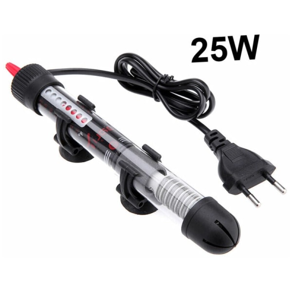 1 stk 25W akvarievarmer, automatisk termoregulering, EU-stik