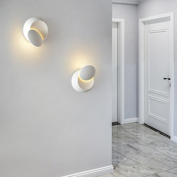 Halvmåneformet LED-vegglampe 360 graders svingbar vegglampe gulv