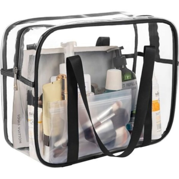 Stor transparent kosmetisk väska transparent necessär tjock PVC