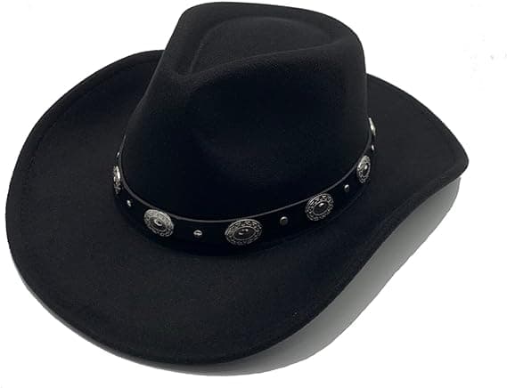 Cowboy Hat til kvinder Western Jazz Hat til mænd Sort
