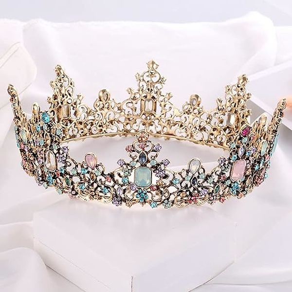 Krone, Prinsessekrone, Bryllupskrone, Barok Tiara Rhinestone Ti
