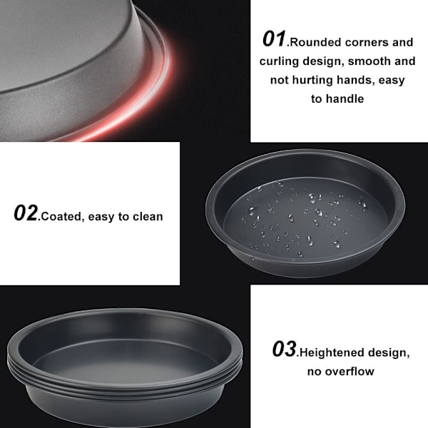 4 st Kolstål Form Non-Stick Tårtpanna Pajfat Entremet