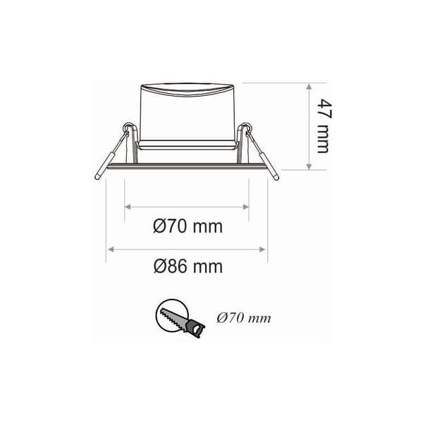 Sæt med 3 BBC LED indbyggede spotlights (RE2020) IP65 - Badeværelse - 6\"