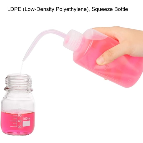 2 kpl 250 ml:n muoviset puristuspullot LDPE-kapealla suulla,