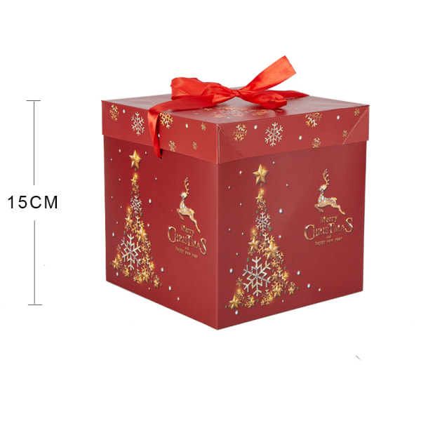 Röd julklappsask med band - presentförpackning, 3 storlekar (1