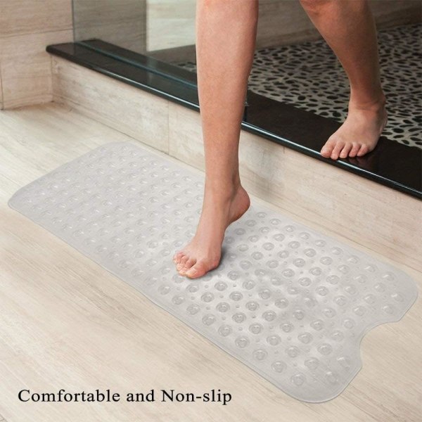 Bademåtte skridsikker 40 * 100cm, anti-skimmel, ekstra lang, antibakteriel