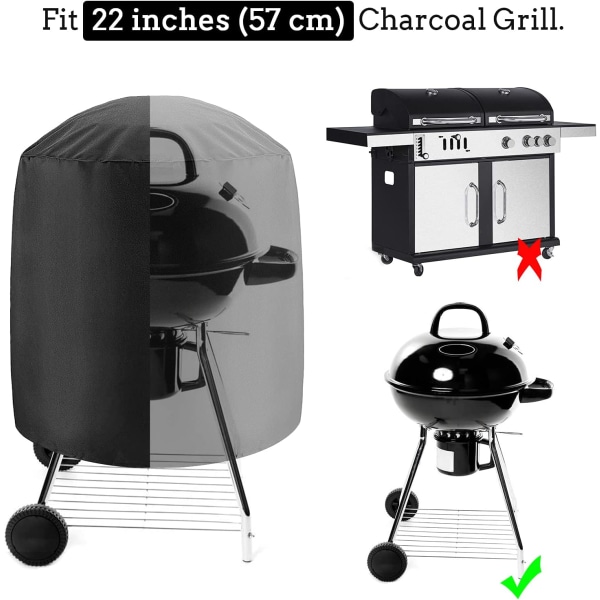 Grillöverdrag i kol, Vattentätt överdrag för utomhusgrill