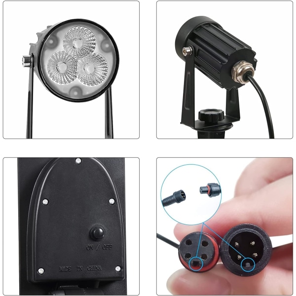(6000K)，Solar Spotlight Outdoor, Solar Lamp Outdoor Garden Solar