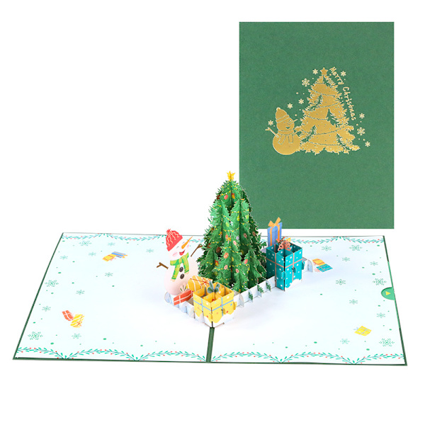 2 kappaletta jouluaiheinen ponnahduskortti - 3D-joulukortti, jossa on joulukuusi ja