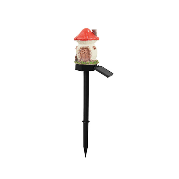 Svampe 14cm Haveornament, Solcelledrevet LED-belyst Fe H