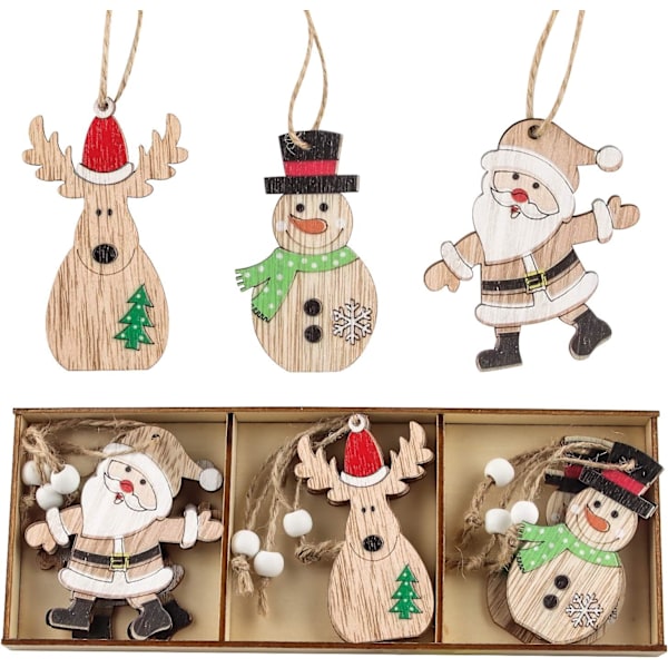 Hängande julgransdekoration i trä, julgranshängande i trä
