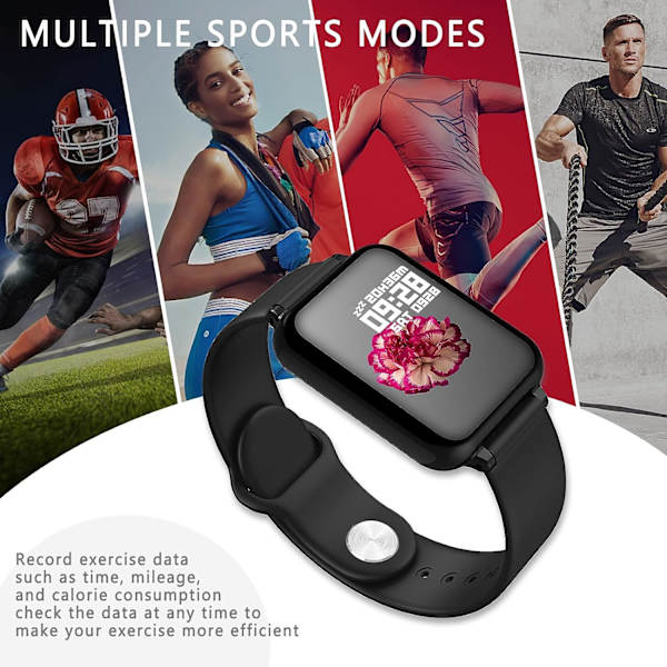 Smartklokke for menn og kvinner, Smart Fitness Sports Watch, HD Large Scree