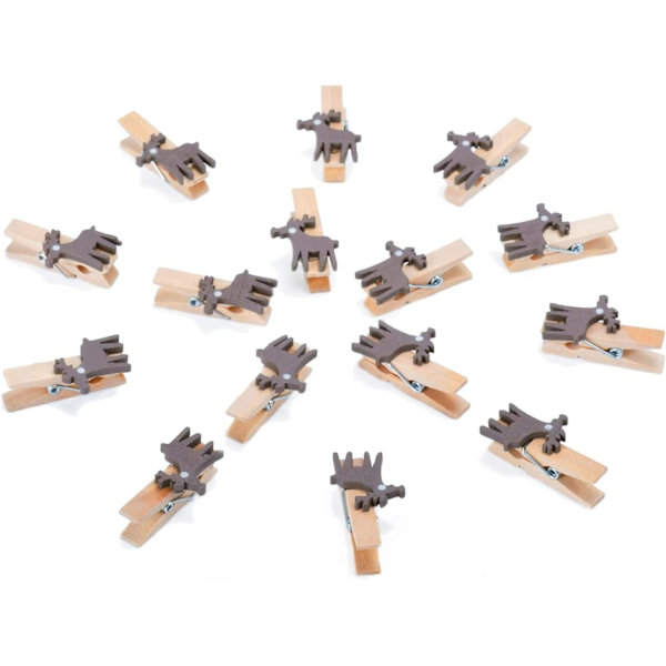 50 stk. Tretre klesklyper, Tretre klips, Mini Tretre klesklyper,