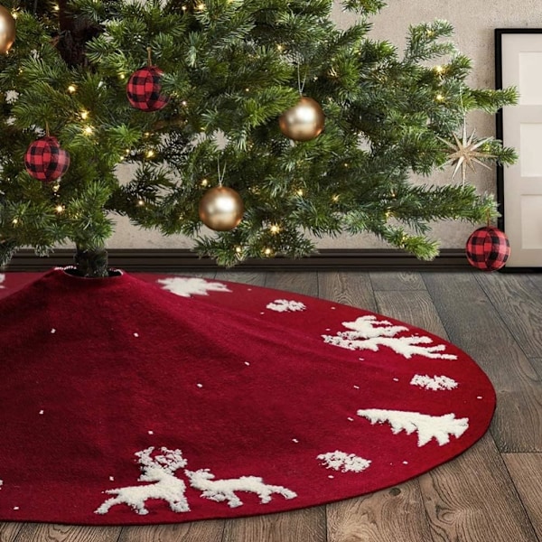 3D-stickad julgransmatta, 122 cm stor julgransmatta