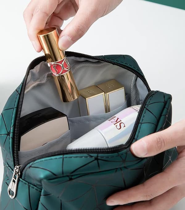 Toilettepose, Dobbeltlags Kosmetikpose Lamineret Solid Holdbar