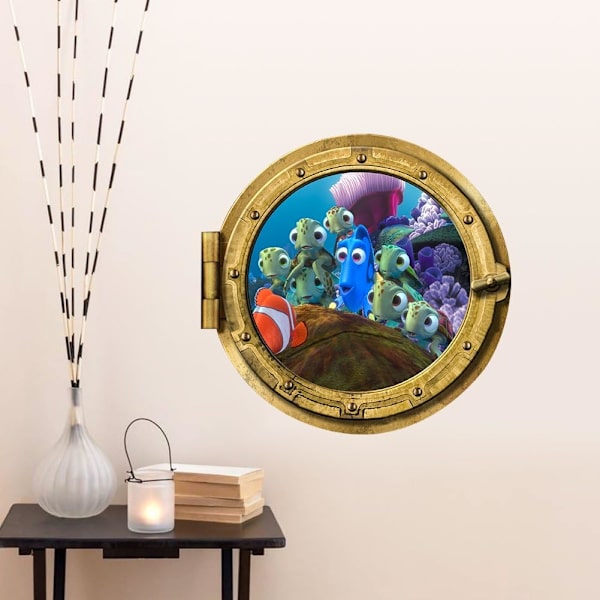 3D 43cm*43cm Veggkunst Ubåt Marine Fargerike Fisk Hjem Dekaler