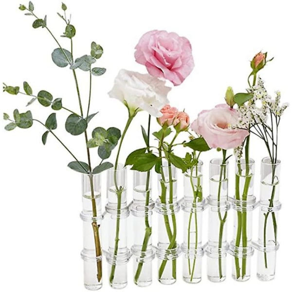 (6 stk.) 5,91 tommer-0,98 tommer glasblomster vaser, hængslet blomst reagensglas