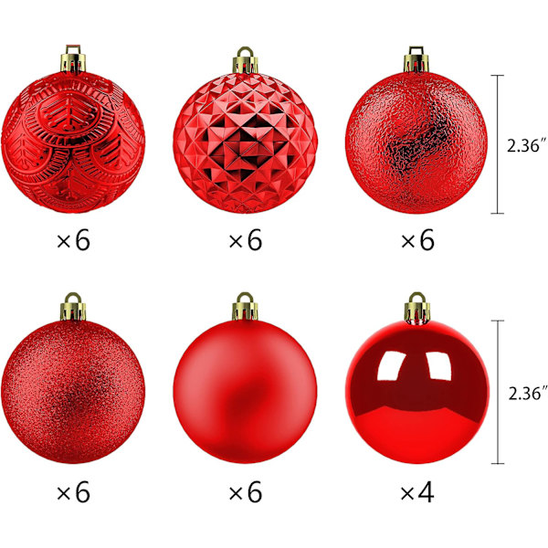 1 st julgranskulor krossäkra juldekorationer för Ch
