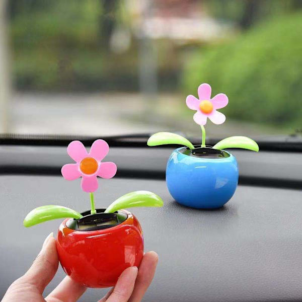 Solcells-dansande blomma, 3 st plast solcells-dansande blommor som skakar