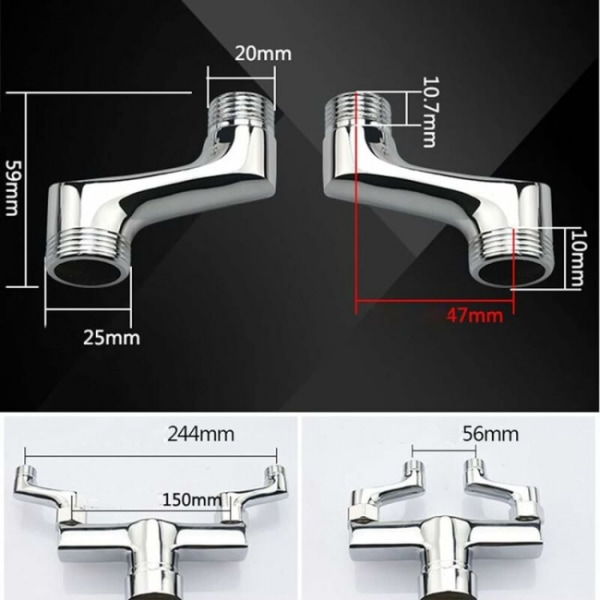 Raccord coudé de douche, laiton coudé réducteur, bras pivotant