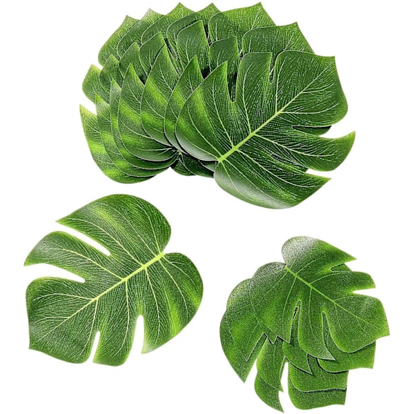 45 stk. Kunstige tropiske palmeblade Hawaii temafest dekoration