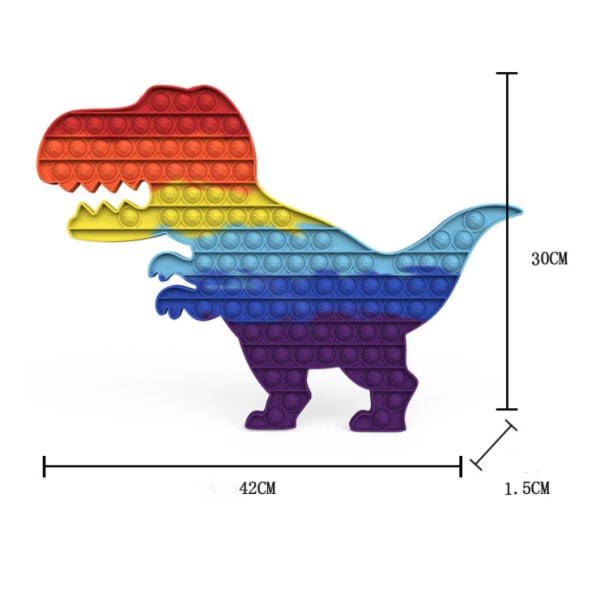 2 stk. Regnbuefarvet dinosaur desktop finger dekompressionsboble