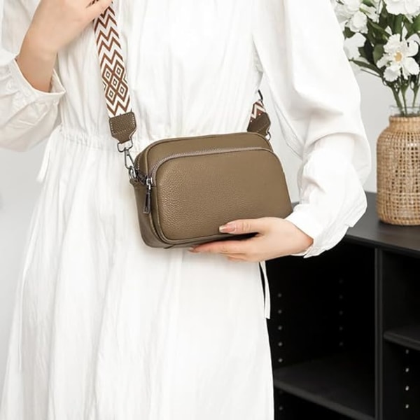 1 st Kvinnors Axelväska, Liten Äkta Läder Messenger Bag för