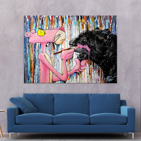 Hot sælgende pink leopard Chaplin dekorativt maleri, stue