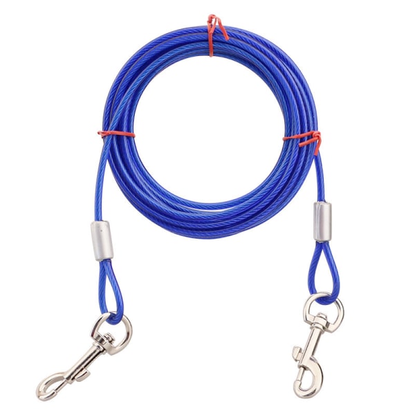 3 m kabel, kabel med dobbelt ende, kabel til kæledyrsbånd (3 m, blå)