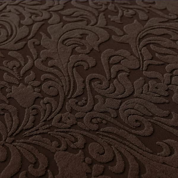 Mørk kaffefarge, sofaovertrekk, 3-seters jacquard damask sofa co