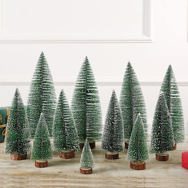 Set med 10 stycken, 5 storlekar av miniatyrjulgranar, Jul