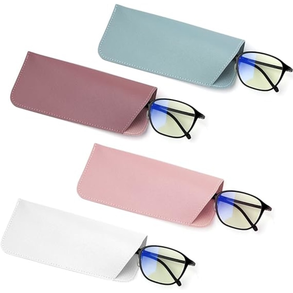 4 st 175*75mm mjuka läderglasögonfodral,   glasögonfodral Porta